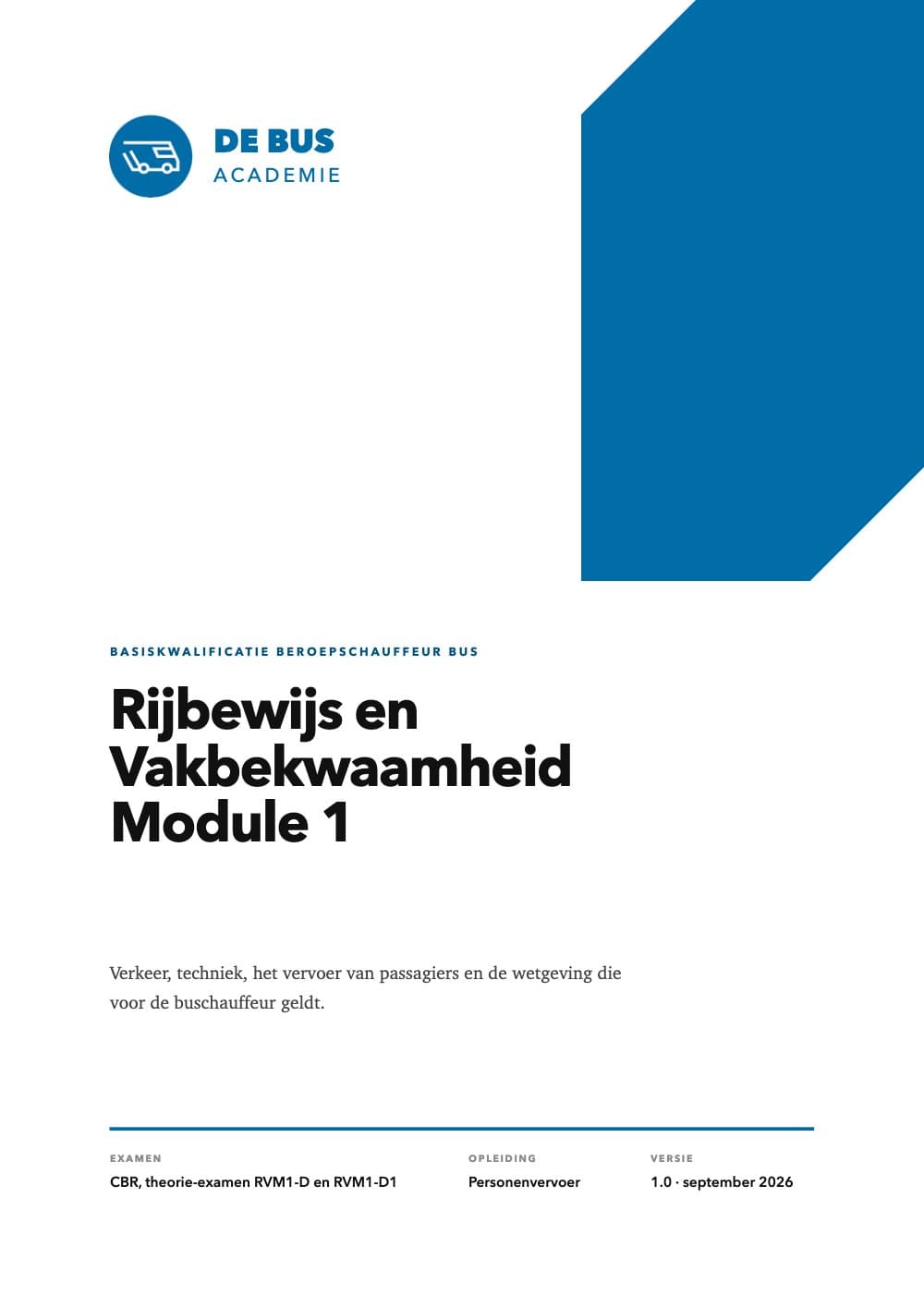 Omslag van Bustheorie RVM1-D